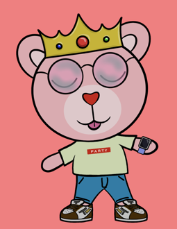 Best Polygon NFT Collection on Opensea - Jolly Teddy Party #1849