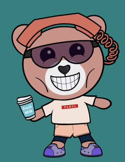 Best Polygon NFT Collection on Opensea - Jolly Teddy Party #4145