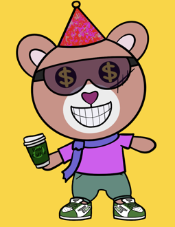 Best Polygon NFT Collection on Opensea - Jolly Teddy Party #966